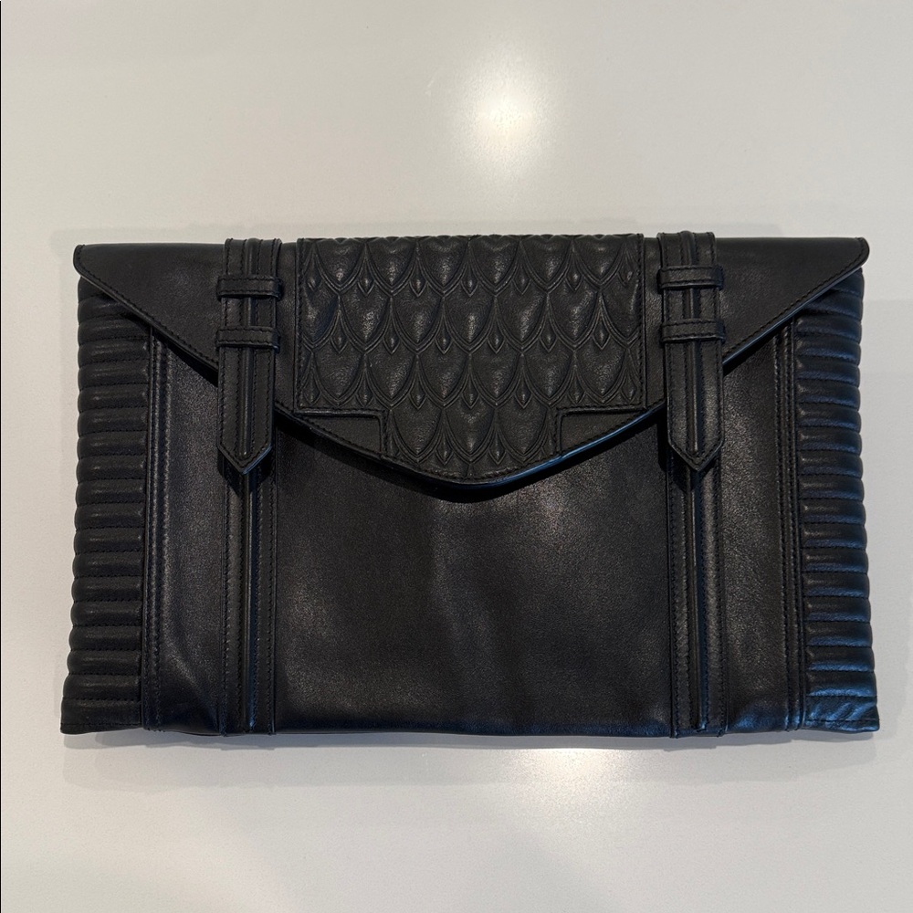 Reece Hudson Black Textured Clutch made in Italy
